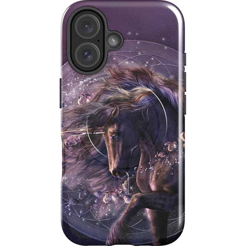 Black Rose Unicorn by Laurie Prindle iPhone 16 Plus Magsafe Impact Case